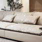 Contemporary Pillow Top Arm Living Room White Pillows Fabric Settee