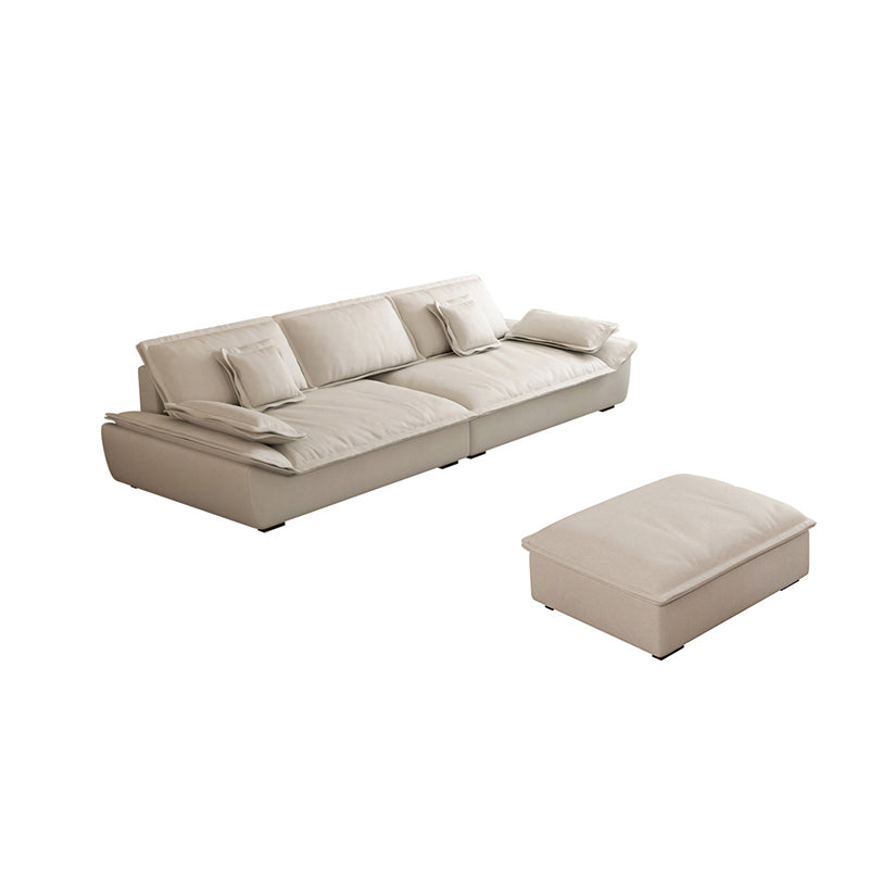 Contemporary Pillow Top Arm Living Room White Pillows Fabric Settee