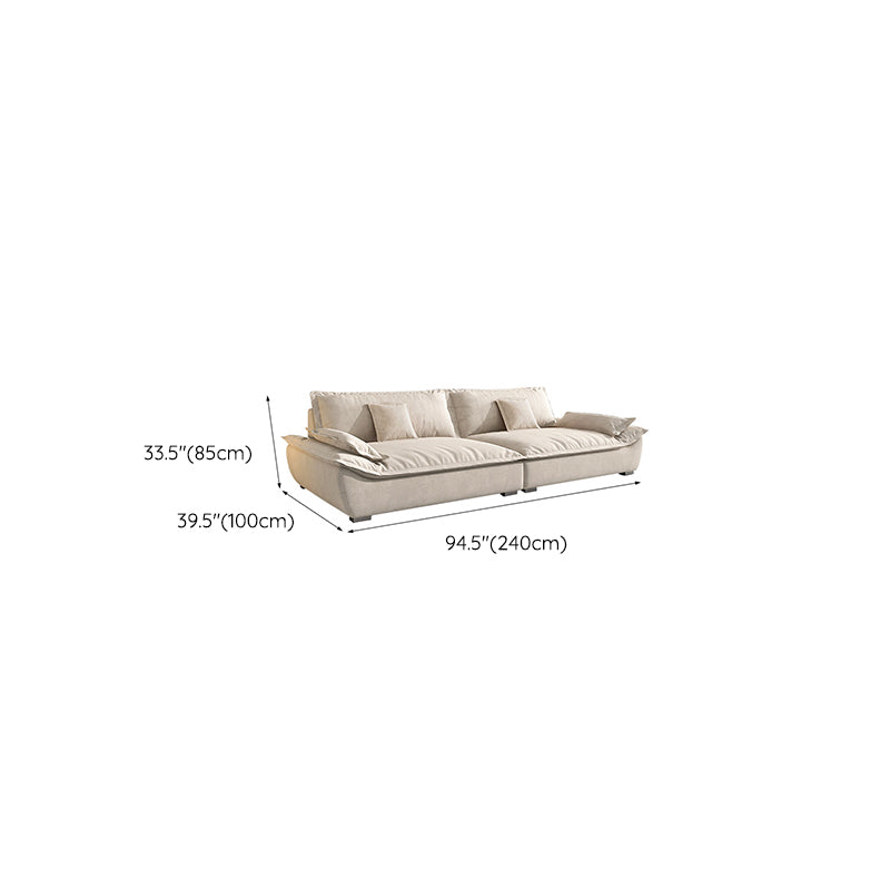 Contemporary Pillow Top Arm Living Room White Pillows Fabric Settee