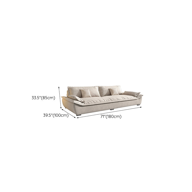 Contemporary Pillow Top Arm Living Room White Pillows Fabric Settee