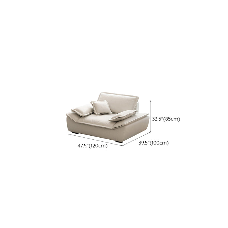 Contemporary Pillow Top Arm Living Room White Pillows Fabric Settee