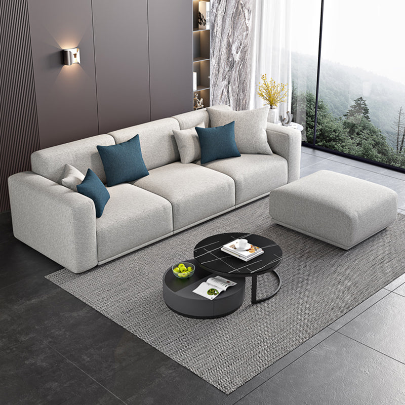 アパート用の現代的なルーズバックシート枕トップアームベージュソファ