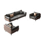 Black Faux Leather Flared Arm Chesterfield Sofa Industrial Style Seating 1-Seater Sofa & 1-Seater Sofa & 3-Seater Sofa Faux Leather Clearhalo 'furn' 'furn_sofas' 'Furniture' 'Living Room Furniture' 'Sofa' 'sofas' 6985593