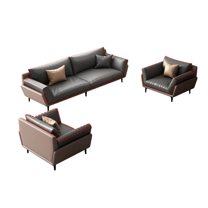 Black Faux Leather Flared Arm Chesterfield Sofa Industrial Style Seating 1-Seater Sofa & 1-Seater Sofa & 3-Seater Sofa Genuine Leather Clearhalo 'furn' 'furn_sofas' 'Furniture' 'Living Room Furniture' 'Sofa' 'sofas' 6985594