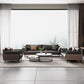 Black Faux Leather Flared Arm Chesterfield Sofa Industrial Style Seating Clearhalo 'furn' 'furn_sofas' 'Furniture' 'Living Room Furniture' 'Sofa' 'sofas' 6985595