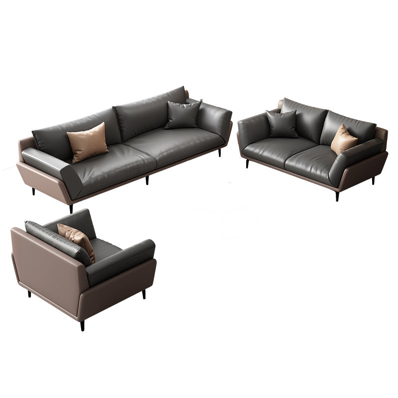 Black Faux Leather Flared Arm Chesterfield Sofa Industrial Style Seating 1-Seater Sofa & 2-Seater Sofa & 3-Seater Sofa Faux Leather Clearhalo 'furn' 'furn_sofas' 'Furniture' 'Living Room Furniture' 'Sofa' 'sofas' 6985599