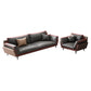 Black Faux Leather Flared Arm Chesterfield Sofa Industrial Style Seating 1-Seater Sofa with 3-Seater Sofa Genuine Leather Clearhalo 'furn' 'furn_sofas' 'Furniture' 'Living Room Furniture' 'Sofa' 'sofas' 6985606