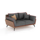 Black Faux Leather Flared Arm Chesterfield Sofa Industrial Style Seating 2-Seater Sofa Genuine Leather Clearhalo 'furn' 'furn_sofas' 'Furniture' 'Living Room Furniture' 'Sofa' 'sofas' 6985611