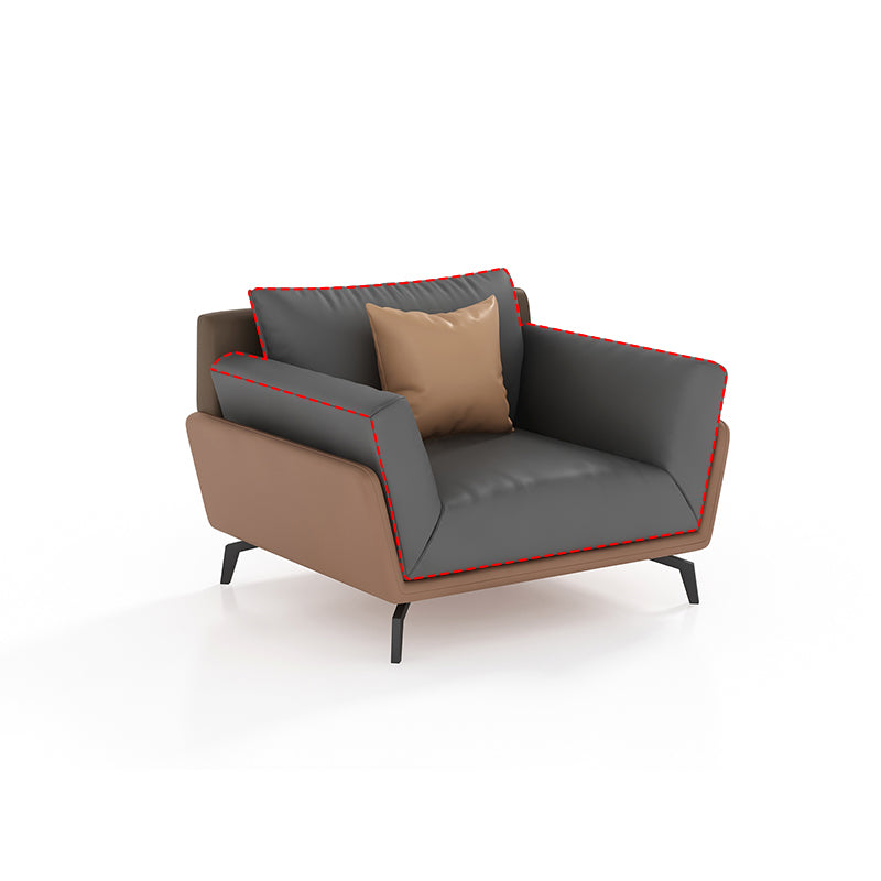 Black Faux Leather Flared Arm Chesterfield Sofa Industrial Style Seating 1-Seater Sofa Genuine Leather Clearhalo 'furn' 'furn_sofas' 'Furniture' 'Living Room Furniture' 'Sofa' 'sofas' 6985612