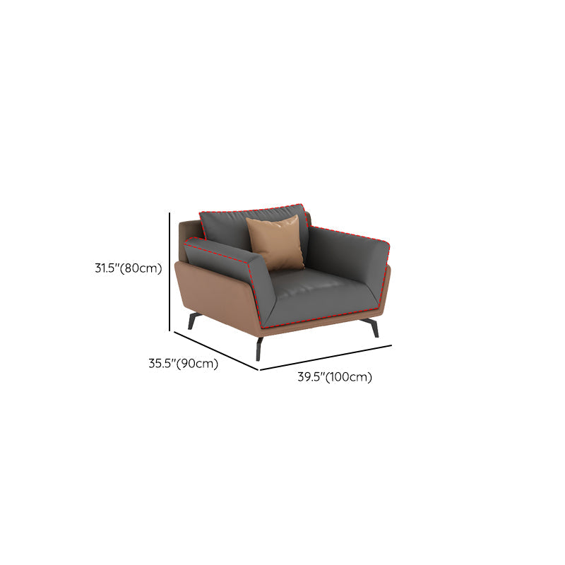 Black Faux Leather Flared Arm Chesterfield Sofa Industrial Style Seating Clearhalo 'furn' 'furn_sofas' 'Furniture' 'Living Room Furniture' 'Sofa' 'sofas' 6985616