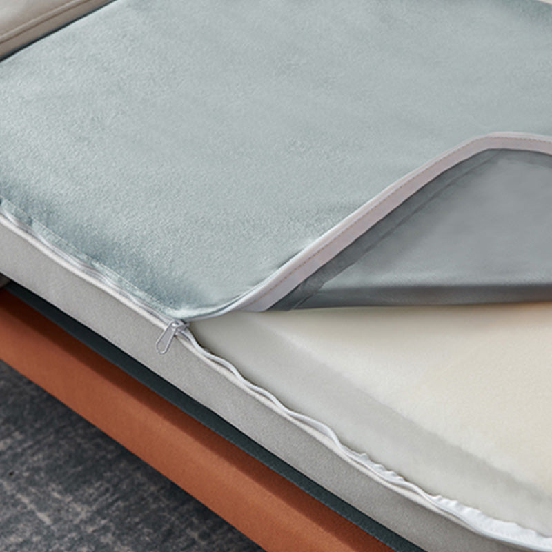 Mid-Century Modern Faux Leather Loose Back Seating Hair Pin Legs Sofa for Living Room Clearhalo 'furn' 'furn_sofas' 'Furniture' 'Living Room Furniture' 'Sofa' 'sofas' 6985650