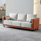 Mid-Century Modern Faux Leather Loose Back Seating Hair Pin Legs Sofa for Living Room Orange White Tech Cloth Clearhalo 'furn' 'furn_sofas' 'Furniture' 'Living Room Furniture' 'Sofa' 'sofas' 6985660