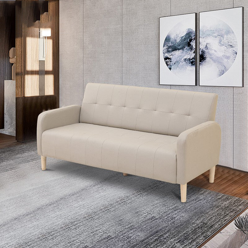 Scandinavian Settee Tufted Square Arm Living Room 3 Seater Seating Light Gray Tech Cloth Clearhalo 'furn' 'furn_sofas' 'Furniture' 'Living Room Furniture' 'Sofa' 'sofas' 6985666