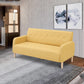 Scandinavian Settee Tufted Square Arm Living Room 3 Seater Seating Yellow Tech Cloth Clearhalo 'furn' 'furn_sofas' 'Furniture' 'Living Room Furniture' 'Sofa' 'sofas' 6985671