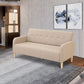 Scandinavian Settee Tufted Square Arm Living Room 3 Seater Seating Khaki Tech Cloth Clearhalo 'furn' 'furn_sofas' 'Furniture' 'Living Room Furniture' 'Sofa' 'sofas' 6985675