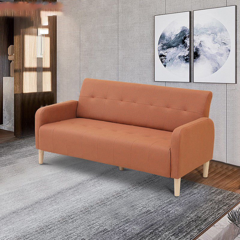 Scandinavian Settee Tufted Square Arm Living Room 3 Seater Seating Coffee Tech Cloth Clearhalo 'furn' 'furn_sofas' 'Furniture' 'Living Room Furniture' 'Sofa' 'sofas' 6985678