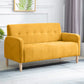 Scandinavian Settee Tufted Square Arm Living Room 3 Seater Seating Yellow Flannel Clearhalo 'furn' 'furn_sofas' 'Furniture' 'Living Room Furniture' 'Sofa' 'sofas' 6985682
