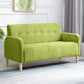 Scandinavian Settee Tufted Square Arm Living Room 3 Seater Seating Green Flannel Clearhalo 'furn' 'furn_sofas' 'Furniture' 'Living Room Furniture' 'Sofa' 'sofas' 6985683