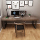 Modern Solid Wood Office Desk Rectangular Shape Task Desk with 2-Legs in Brown Clearhalo 'furn' 'furn_office_desk' 'Furniture' 'Office Desks' 'Office Furniture' 'office_desk' 6985693