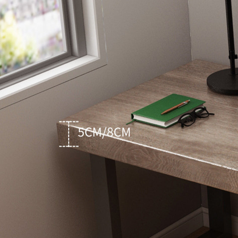 Modern Solid Wood Office Desk Rectangular Shape Task Desk with 2-Legs in Brown Clearhalo 'furn' 'furn_office_desk' 'Furniture' 'Office Desks' 'Office Furniture' 'office_desk' 6985699