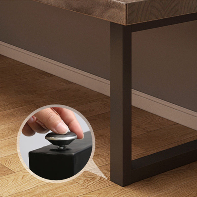 Modern Solid Wood Office Desk Rectangular Shape Task Desk with 2-Legs in Brown Clearhalo 'furn' 'furn_office_desk' 'Furniture' 'Office Desks' 'Office Furniture' 'office_desk' 6985700