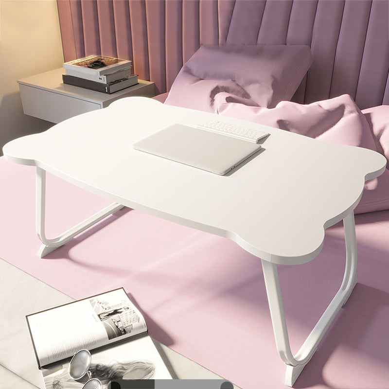 Folding Writing Desk Irregular Shape Task Desks with 2-Legs for Home White Free Form Drawer Not Included Clearhalo 'furn' 'furn_office_desk' 'Furniture' 'Office Desks' 'Office Furniture' 'office_desk' 6985779