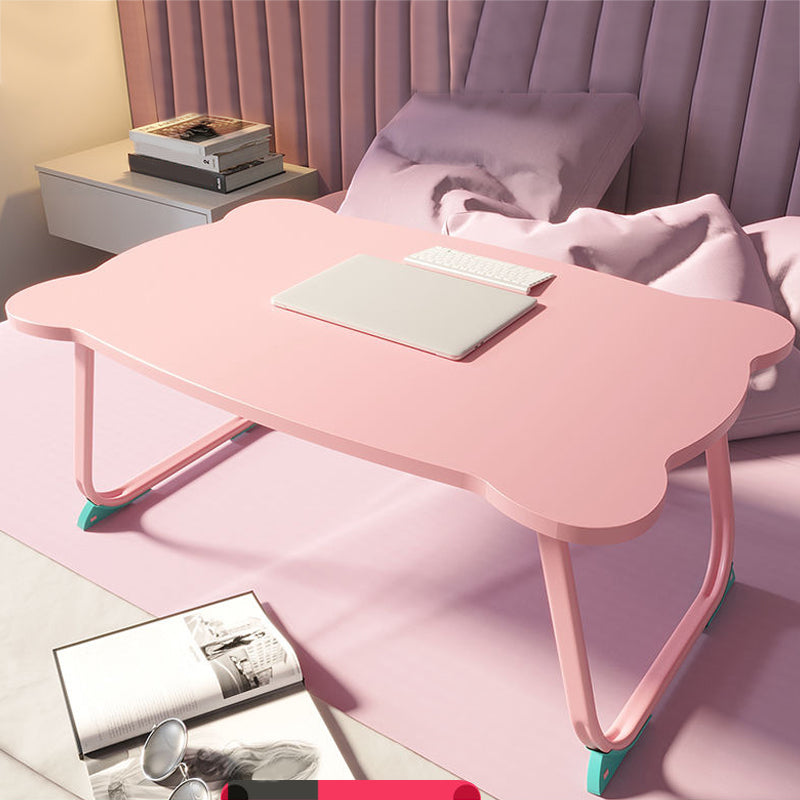 Folding Writing Desk Irregular Shape Task Desks with 2-Legs for Home Pink Free Form Drawer Not Included Clearhalo 'furn' 'furn_office_desk' 'Furniture' 'Office Desks' 'Office Furniture' 'office_desk' 6985781
