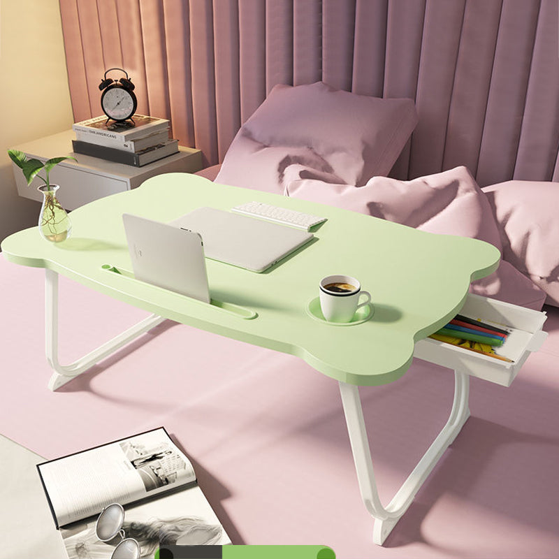 Folding Writing Desk Irregular Shape Task Desks with 2-Legs for Home Green Free Form 1 Clearhalo 'furn' 'furn_office_desk' 'Furniture' 'Office Desks' 'Office Furniture' 'office_desk' 6985791