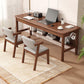 Wooden Task Desk Natural/White/Brown Rectangular Shaped Office Desk with 2/3 Drawers
