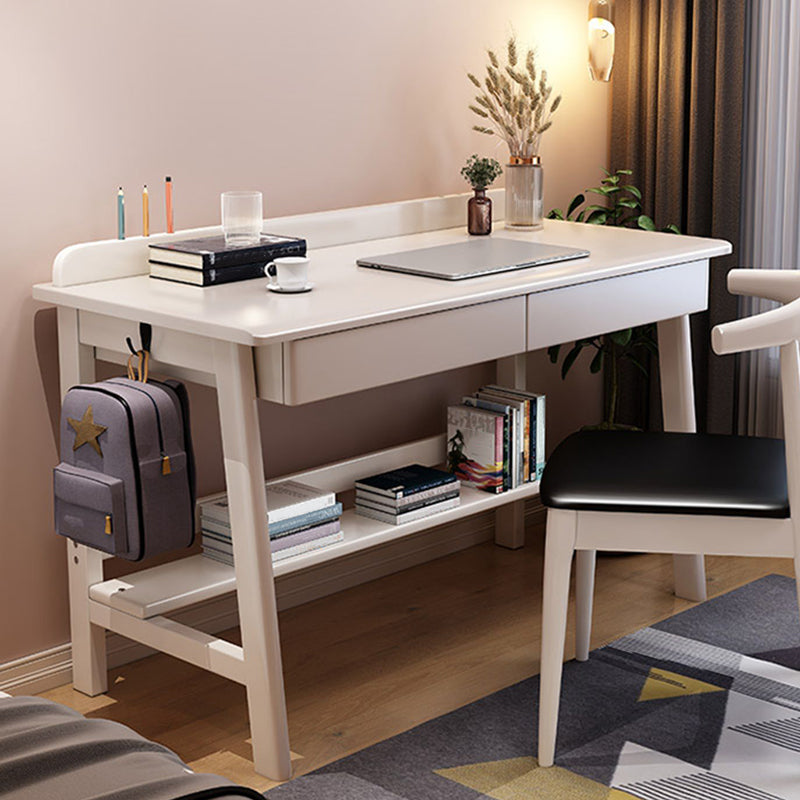 Rectangular Shaped Home Working Table Wood Writing Desk in Brown/White/Natural Clearhalo 'furn' 'furn_office_desk' 'Furniture' 'Office Desks' 'Office Furniture' 'office_desk' 6985895