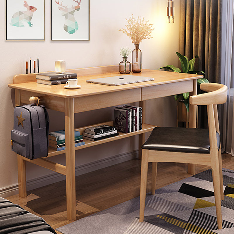 Rectangular Shaped Home Working Table Wood Writing Desk in Brown/White/Natural Clearhalo 'furn' 'furn_office_desk' 'Furniture' 'Office Desks' 'Office Furniture' 'office_desk' 6985896