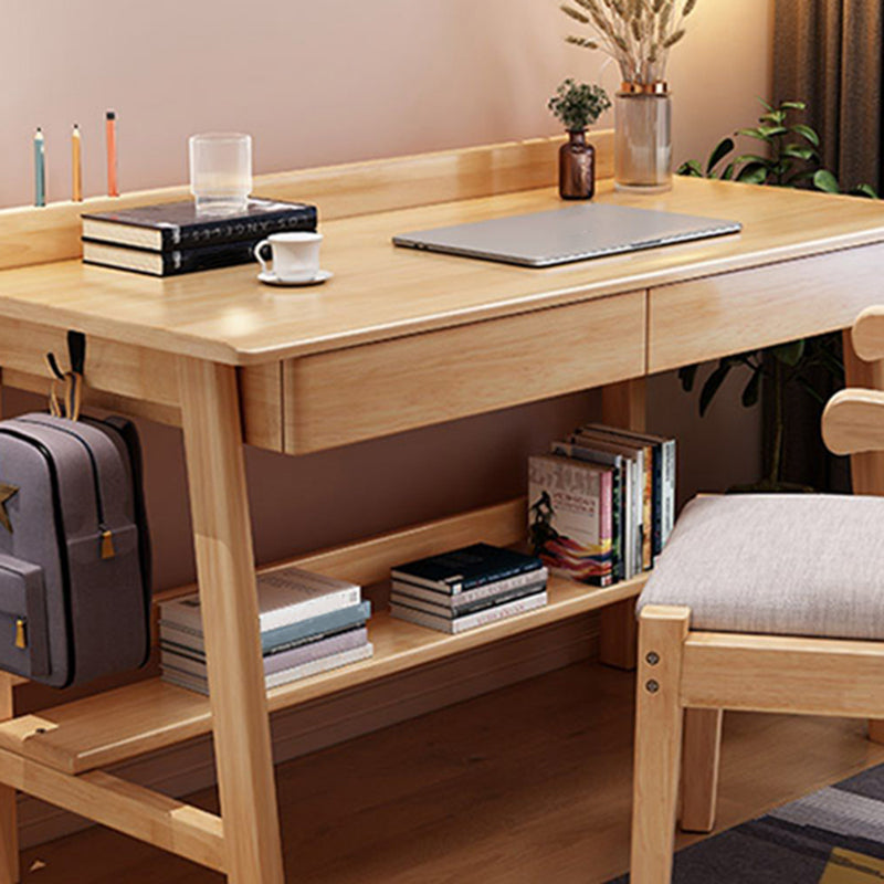 Rectangular Shaped Home Working Table Wood Writing Desk in Brown/White/Natural Clearhalo 'furn' 'furn_office_desk' 'Furniture' 'Office Desks' 'Office Furniture' 'office_desk' 6985900