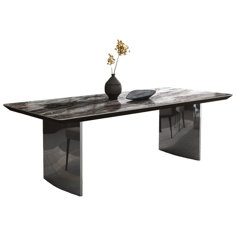 Glam Dinette Set voor eetkamer 1/4/5/7 pc's glanzende grijze eettafel set