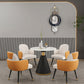 Glam Dining Table Set with Padded Chairs 1/2/5 Pcs White Stone Dining Set for Home