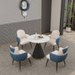 Glam Dining Table Set with Padded Chairs 1/2/5 Pcs White Stone Dining Set for Home