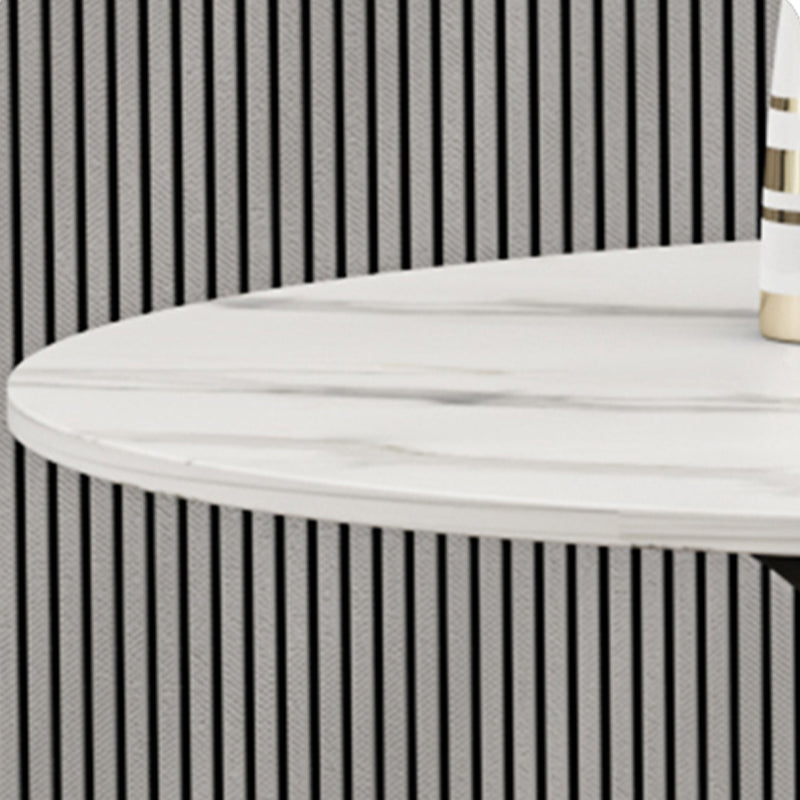 Glam Dining Table Set with Padded Chairs 1/2/5 Pcs White Stone Dining Set for Home