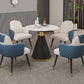 Glam Dining Table Set with Padded Chairs 1/2/5 Pcs White Stone Dining Set for Home
