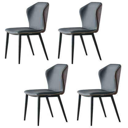 Modern Dinette Set with Solid Back Chairs 1/4/5/6/7 Pcs Gray Stone Dining Table Set