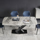 Modern Dinette Set with Solid Back Chairs 1/4/5/6/7 Pcs Gray Stone Dining Table Set