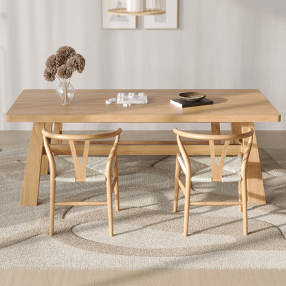 Mesa de comedor de madera de pino rectangular moderno 1/3 piezas de comedor para comedor