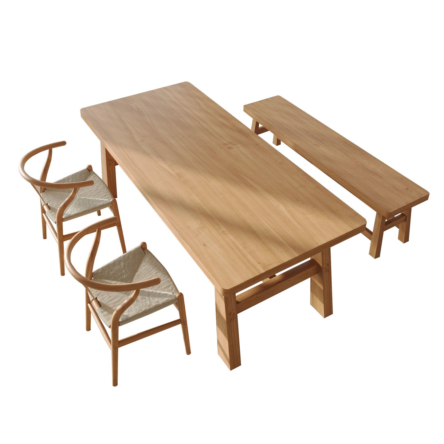 Mesa de comedor de madera de pino rectangular moderno 1/3 piezas de comedor para comedor