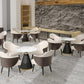 Ronde eetset met fauteuils 1/2/5 stuks stenen dinettetafelset voor keuken