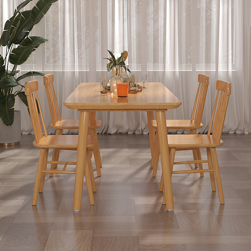 Modern Rectangle Wood Dining Table 1/4/5 Pieces Dining Set  for Living Room