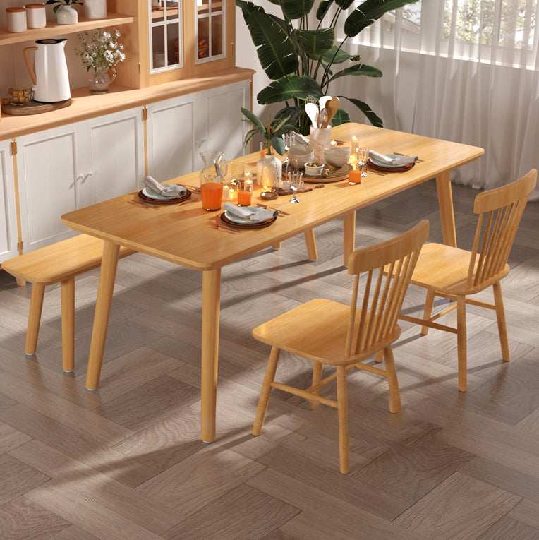 Modern Rectangle Wood Dining Table 1/4/5 Pieces Dining Set  for Living Room