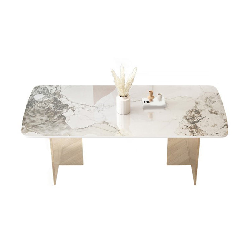 Glam Dining Table Set with Acrylic Base 1/5/7 Pcs Dinette Set with White Chairs Clearhalo 'Dining Room Sets' 'Dining Tables & Seating' 'dining_room_set' 'furn' 'furn_dining_room_set' 'Furniture' 'Kitchen & Dining Furniture' 6986165