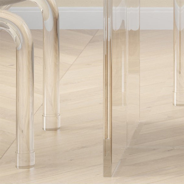Glam Dining Table Set with Acrylic Base 1/5/7 Pcs Dinette Set with White Chairs Clearhalo 'Dining Room Sets' 'Dining Tables & Seating' 'dining_room_set' 'furn' 'furn_dining_room_set' 'Furniture' 'Kitchen & Dining Furniture' 6986166