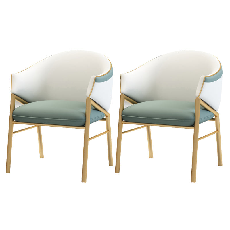 Contemporary Round Dining Table Set 1/2/5 Pcs Stone Top Dinette Set for Home 2 Green Chairs Clearhalo 'Dining Room Sets' 'Dining Tables & Seating' 'dining_room_set' 'furn' 'furn_dining_room_set' 'Furniture' 'Kitchen & Dining Furniture' 6986174