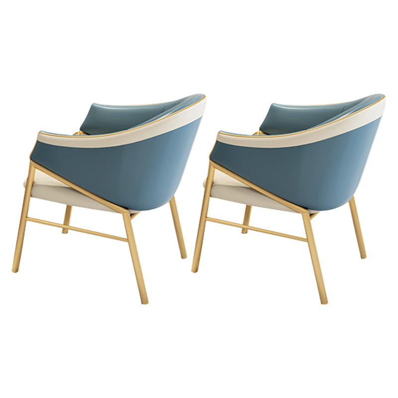 Contemporary Round Dining Table Set 1/2/5 Pcs Stone Top Dinette Set for Home 2 Blue Chairs Clearhalo 'Dining Room Sets' 'Dining Tables & Seating' 'dining_room_set' 'furn' 'furn_dining_room_set' 'Furniture' 'Kitchen & Dining Furniture' 6986177