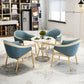 Contemporary Round Dining Table Set 1/2/5 Pcs Stone Top Dinette Set for Home 5 Pieces: Table, 4 Blue Chairs Clearhalo 'Dining Room Sets' 'Dining Tables & Seating' 'dining_room_set' 'furn' 'furn_dining_room_set' 'Furniture' 'Kitchen & Dining Furniture' 6986178