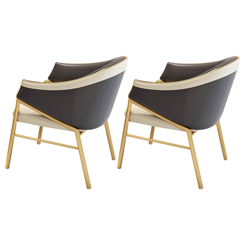 Contemporary Round Dining Table Set 1/2/5 Pcs Stone Top Dinette Set for Home 2 Dark Grey Chairs Clearhalo 'Dining Room Sets' 'Dining Tables & Seating' 'dining_room_set' 'furn' 'furn_dining_room_set' 'Furniture' 'Kitchen & Dining Furniture' 6986179